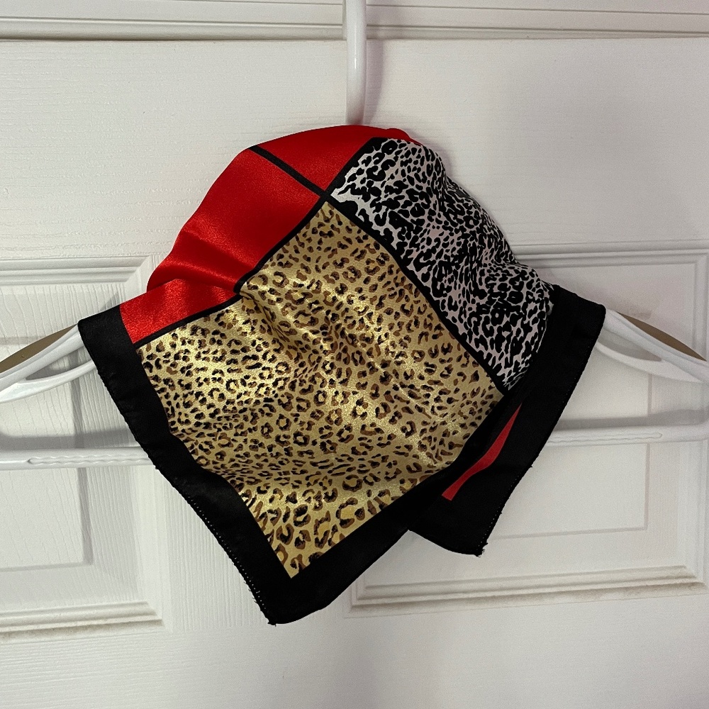 Animal Print and Red Scarf Bandana